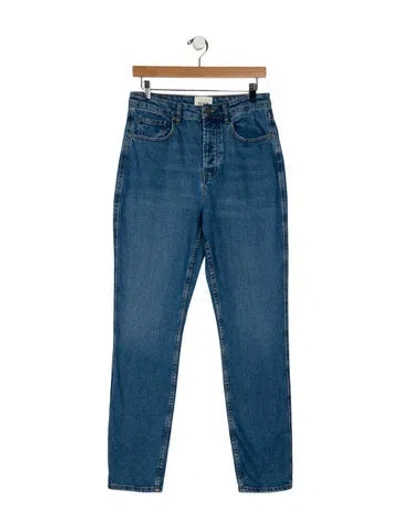 Pre-owned Sézane High-rise Straight Leg Jeans In Blue