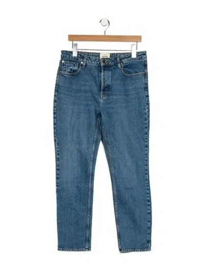 Pre-owned Sézane High-rise Straight Leg Jeans In Blue