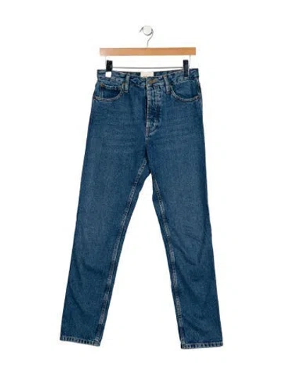 Pre-owned Sézane High-rise Straight Leg Jeans In Blue