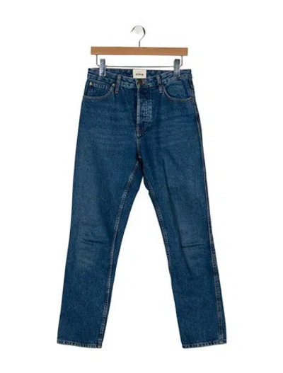 Pre-owned Sézane High-rise Straight Leg Jeans In Blue