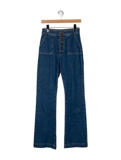 Pre-owned Sézane High-rise Straight Leg Jeans In Blue