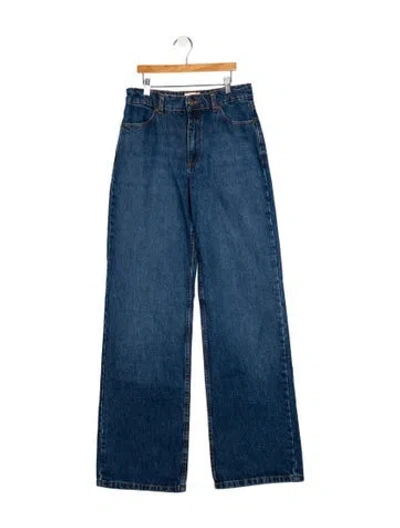 Pre-owned Sézane High-rise Straight Leg Jeans In Blue
