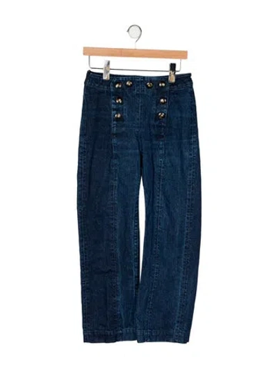 Pre-owned Sézane High-rise Straight Leg Jeans In Blue