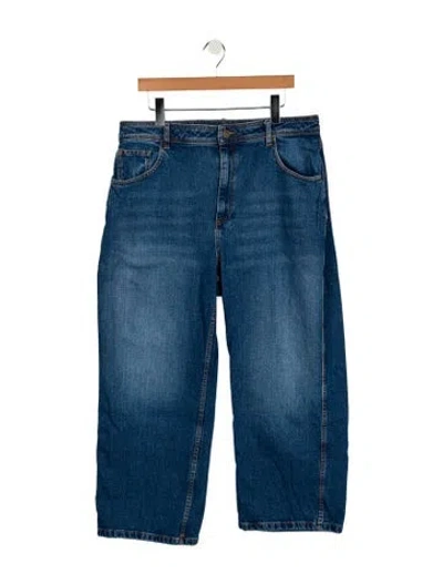 Pre-owned Sézane High-rise Straight Leg Jeans In Blue