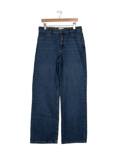 Pre-owned Sézane High-rise Straight Leg Jeans In Blue