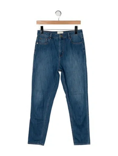 Pre-owned Sézane High-rise Straight Leg Jeans In Blue