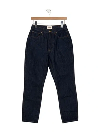 Pre-owned Sézane High-rise Straight Leg Jeans In Blue