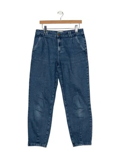 Pre-owned Sézane High-rise Straight Leg Jeans In Blue