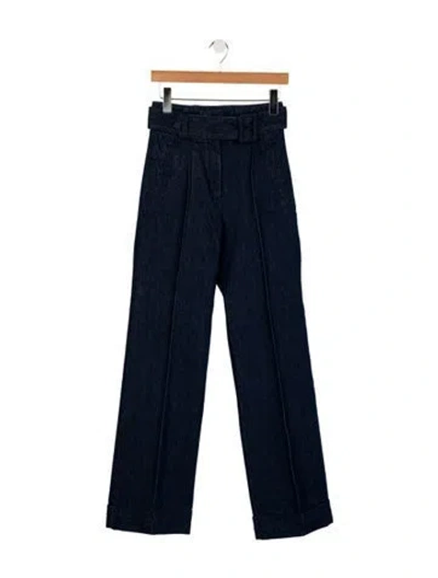 Pre-owned Sézane High-rise Straight Leg Jeans In Blue