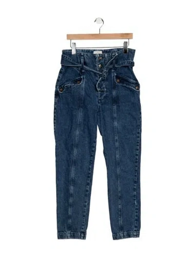 Pre-owned Sézane High-rise Straight Leg Jeans In Blue