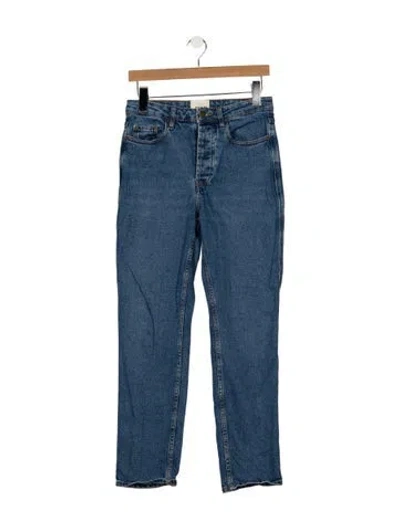Pre-owned Sézane High-rise Straight Leg Jeans In Blue