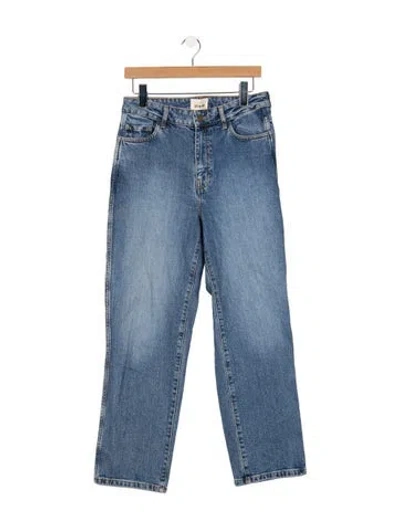 Pre-owned Sézane High-rise Straight Leg Jeans In Blue
