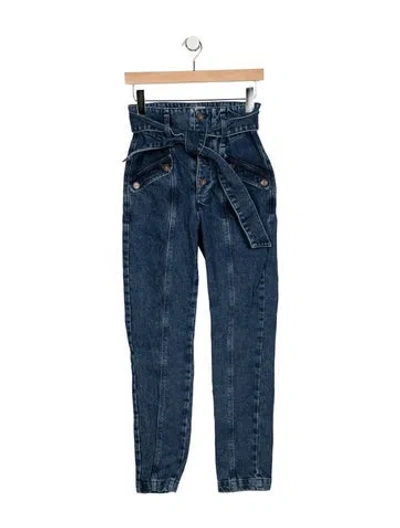 Pre-owned Sézane High-rise Straight Leg Jeans In Blue