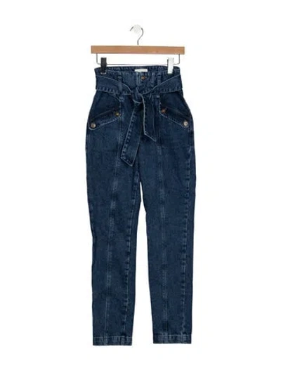 Pre-owned Sézane High-rise Straight Leg Jeans In Blue