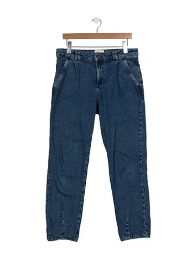 Pre-owned Sézane High-rise Straight Leg Jeans In Blue