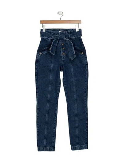 Pre-owned Sézane High-rise Straight Leg Jeans In Blue