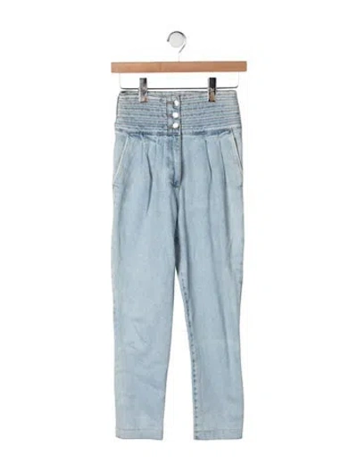 Pre-owned Sézane High-rise Straight Leg Jeans In Blue