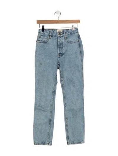 Pre-owned Sézane High-rise Straight Leg Jeans In Blue