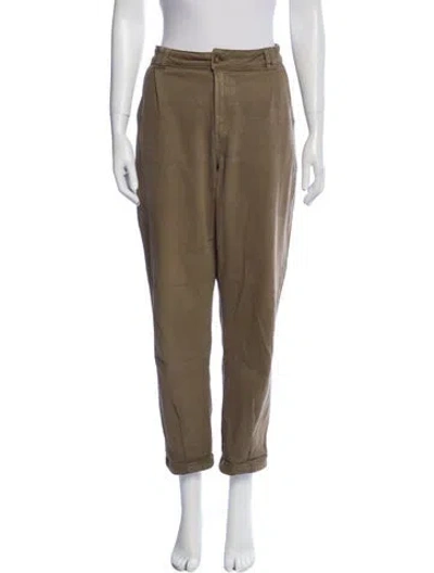 Pre-owned Sézane High-rise Straight Leg Jeans In Brown