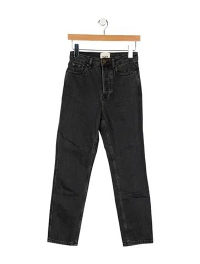 Pre-owned Sézane High-rise Straight Leg Jeans In Gray