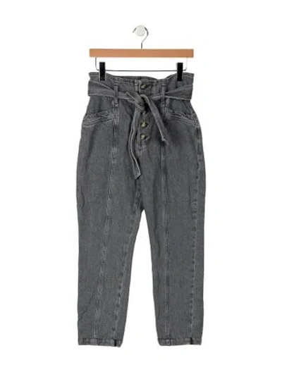 Pre-owned Sézane High-rise Straight Leg Jeans In Gray