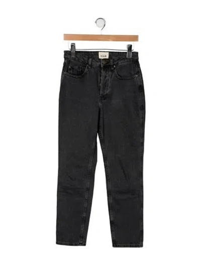 Pre-owned Sézane High-rise Straight Leg Jeans In Grey