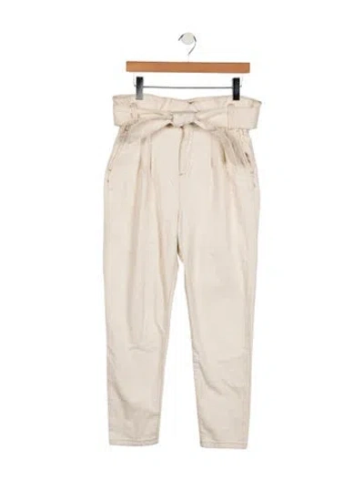 Pre-owned Sézane High-rise Straight Leg Jeans In Neutral
