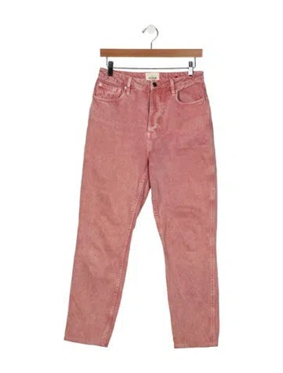 Pre-owned Sézane High-rise Straight Leg Jeans In Pink