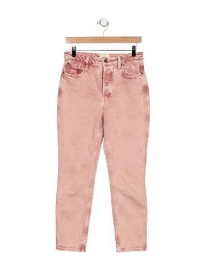 Pre-owned Sézane High-rise Straight Leg Jeans In Pink