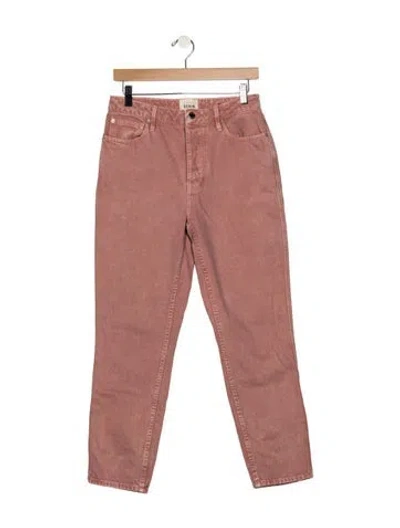 Pre-owned Sézane High-rise Straight Leg Jeans In Pink