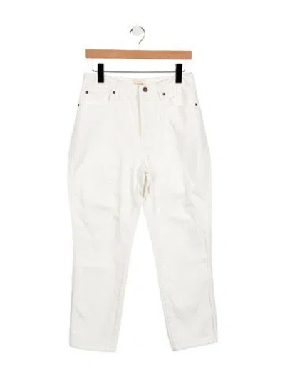 Pre-owned Sézane High-rise Straight Leg Jeans In White