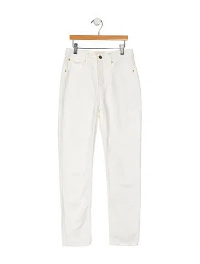 Pre-owned Sézane High-rise Straight Leg Jeans In White