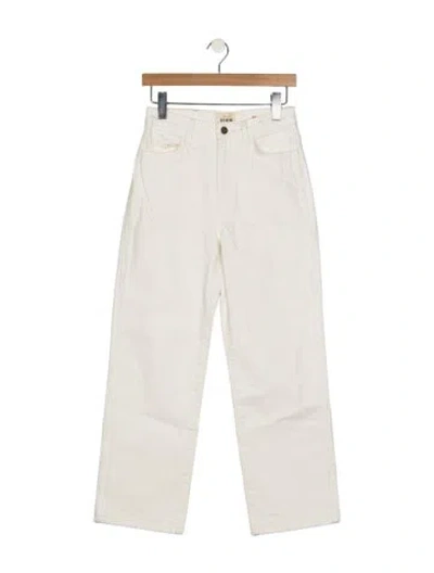 Pre-owned Sézane High-rise Straight Leg Jeans In White