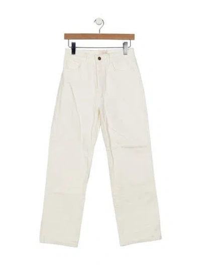 Pre-owned Sézane High-rise Straight Leg Jeans In White