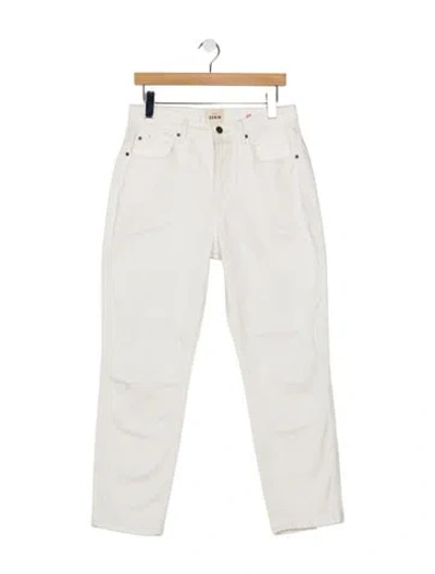 Pre-owned Sézane High-rise Straight Leg Jeans In White