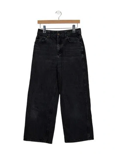 Pre-owned Sézane High-rise Wide Leg Jeans In Black