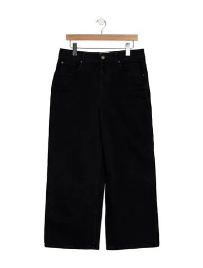 Pre-owned Sézane High-rise Wide Leg Jeans In Black