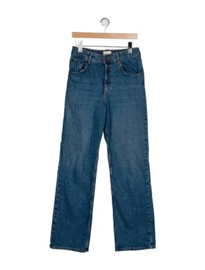 Pre-owned Sézane High-rise Wide Leg Jeans In Blue
