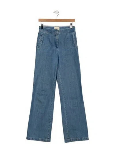 Pre-owned Sézane High-rise Wide Leg Jeans In Blue