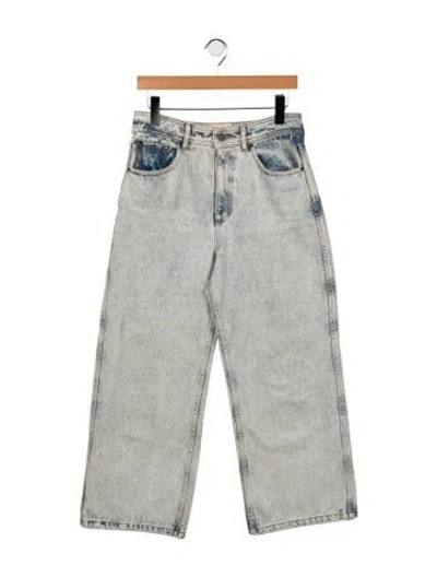Pre-owned Sézane High-rise Wide Leg Jeans In Blue