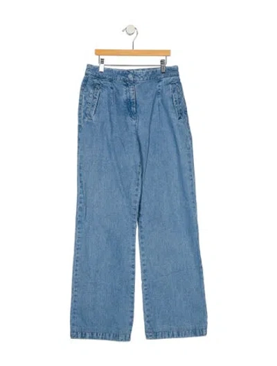 Pre-owned Sézane High-rise Wide Leg Jeans In Blue