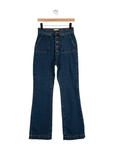 Pre-owned Sézane High-rise Wide Leg Jeans In Blue