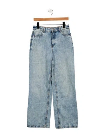 Pre-owned Sézane High-rise Wide Leg Jeans In Blue