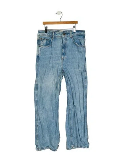 Pre-owned Sézane High-rise Wide Leg Jeans In Blue