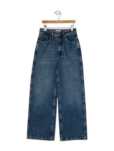 Pre-owned Sézane High-rise Wide Leg Jeans In Blue