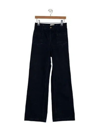 Pre-owned Sézane High-rise Wide Leg Jeans In Blue