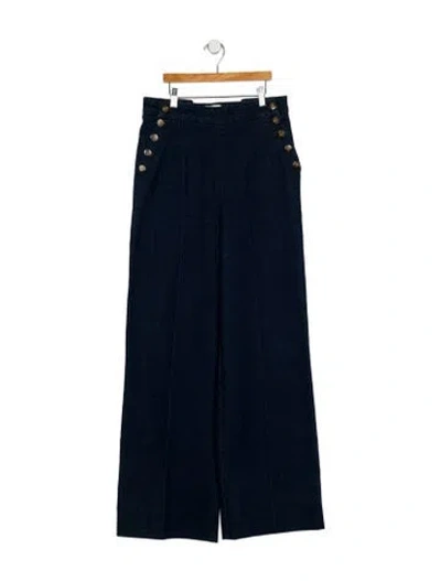 Pre-owned Sézane High-rise Wide Leg Jeans In Blue
