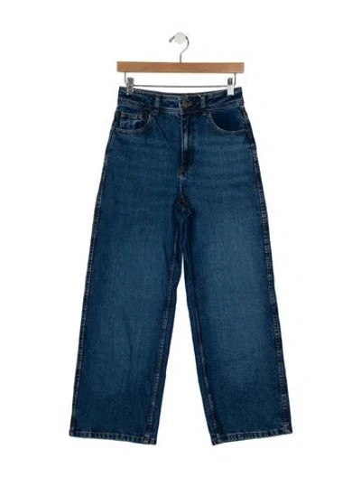 Pre-owned Sézane High-rise Wide Leg Jeans In Blue