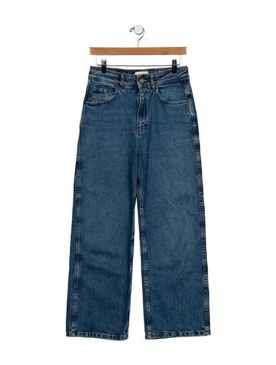 Pre-owned Sézane High-rise Wide Leg Jeans In Blue