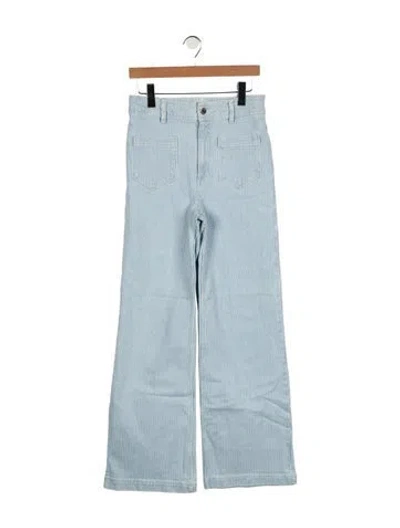 Pre-owned Sézane High-rise Wide Leg Jeans In Blue